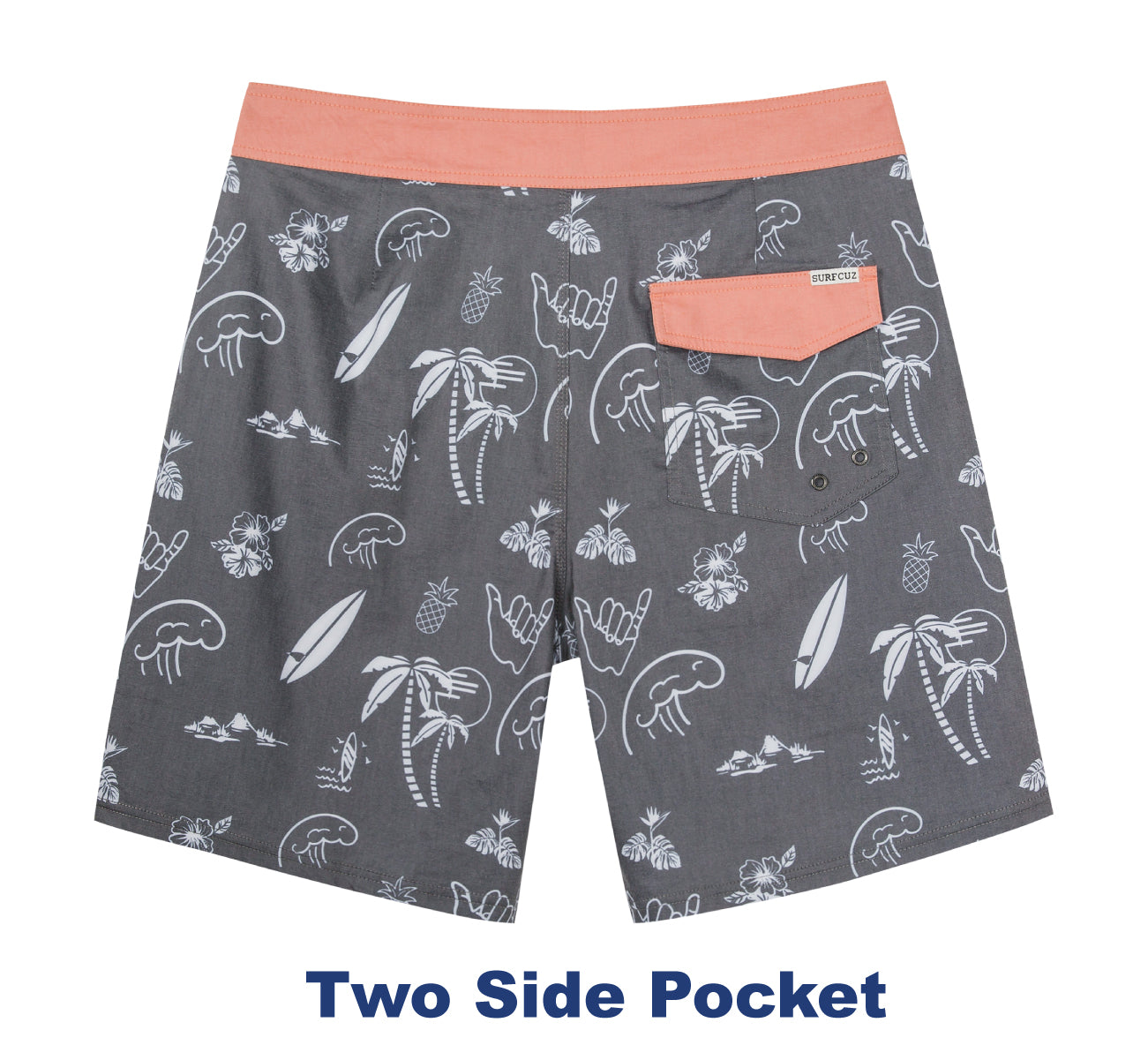 Men's 9 Surfing Print 2-way Stretch Side Pockets Board Shorts – surfcuz